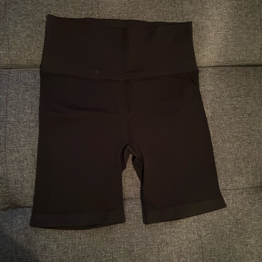 High waisted black biker shorts